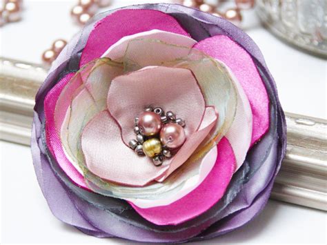 brooch with fake watch floral|How to make Fabric Flower .